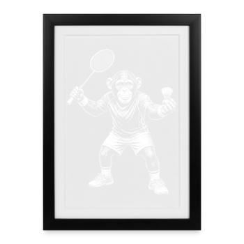 Chimpanzé - Affiche encadrée (27 × 37 cm) - noir - Devant