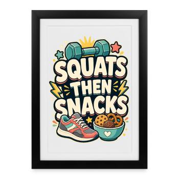 SQUATS PUIS COLLATIONS - Affiche encadrée (27 × 37 cm) - noir - Devant