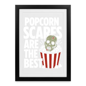 Popcorn Scares Horror Design - Framed poster (27 × 37 cm) - black - Front