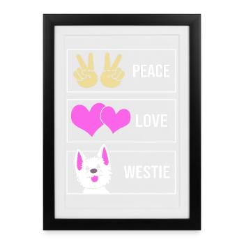 Terrier des Highlands de l’Ouest - Affiche encadrée (27 × 37 cm) - noir - Devant
