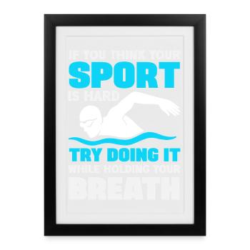 Dictons drôles de nageurs et conception de clubs de natation - Affiche encadrée (27 × 37 cm) - noir - Devant