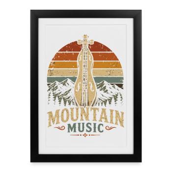 Dulcimer Musicien de Dulcimer Instrument pincé - Affiche encadrée (27 × 37 cm) - noir - Devant