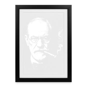 Sigmund Freud smoking cigar - Framed poster (27 × 37 cm) - black - Front