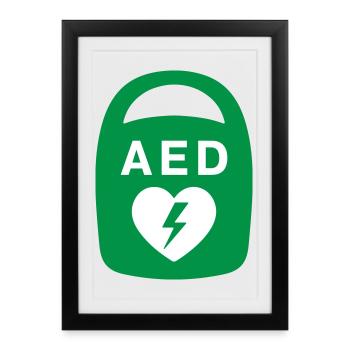 AED Heart Emergency Medical Icon - Framed poster (27 × 37 cm) - black - Front