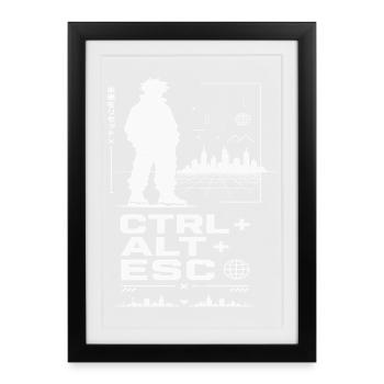 Ctrl Alt Escape: Stadtläufer - Gerahmtes Poster (27 × 37 cm) - Schwarz - Vorne