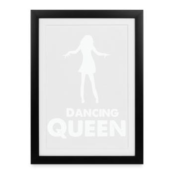 Tanzsilhouette Königin Text - Gerahmtes Poster (27 × 37 cm) - Schwarz - Vorne
