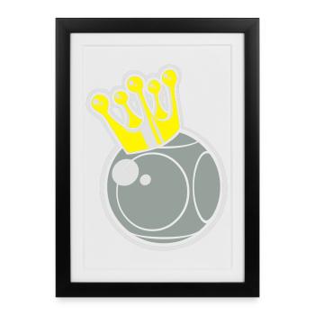 King of pétanque logo - Affiche encadrée (27 × 37 cm) - noir - Devant