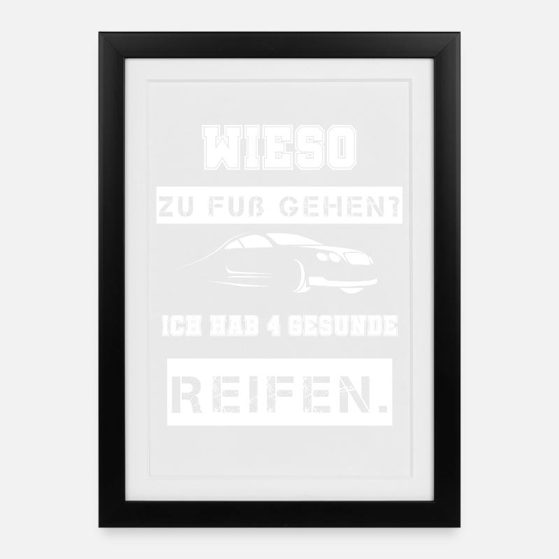 Auto Spruch cool - Gerahmtes Poster (27 × 37 cm) - Schwarz