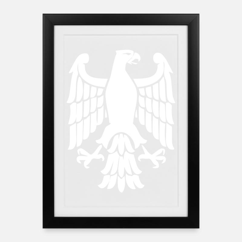 Adler-Symbol - Gerahmtes Poster (27 × 37 cm) - Schwarz