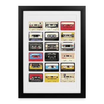 Retro cassettes - Framed poster (27 × 37 cm) - black - Front