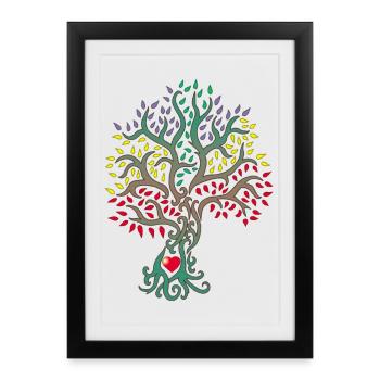Arbre de vie au coeur de la nature - Affiche encadrée (27 × 37 cm) - noir - Devant