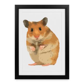 Hamster - Affiche encadrée (27 × 37 cm) - noir - Devant