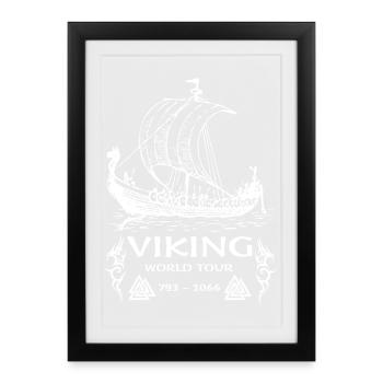 Conception de navires du Viking World Tour - Affiche encadrée (27 × 37 cm) - noir - Devant
