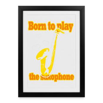 Saxophone music - Framed poster (27 × 37 cm) - black - Front