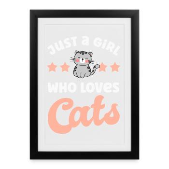 Chats Chats - Affiche encadrée (27 × 37 cm) - noir - Devant