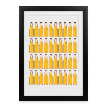 40th Birthday Beer Bottles Beer Beer Forty - Framed poster (27 × 37 cm) - black - Front