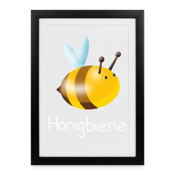 Abeille - Affiche encadrée (27 × 37 cm) - noir - Devant
