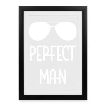 Perfect Man Designer Glasses - Framed poster (27 × 37 cm) - black - Front