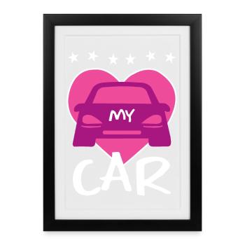 I love my car - Framed poster (27 × 37 cm) - black - Front