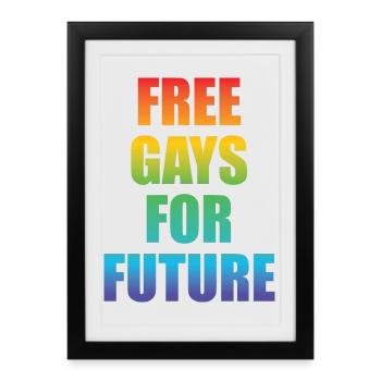 LGBT Free Gays For Future Rainbow Gay Queer - Framed poster (27 × 37 cm) - black - Front