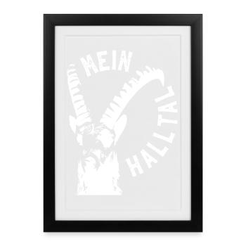 MEIN HALLTAL Steinbock - Gerahmtes Poster (27 × 37 cm) - Schwarz - Vorne