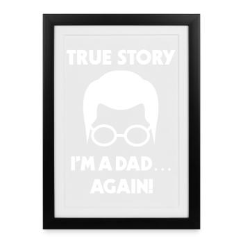 Papa Parents Déclaration Bonheur Famille Enceinte - Affiche encadrée (27 × 37 cm) - noir - Devant