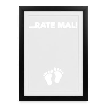Babyfüße Schwangerschaft Babybauch Schwanger - Gerahmtes Poster (27 × 37 cm) - Schwarz - Vorne