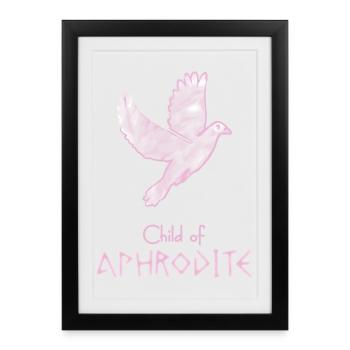 Child of Aphrodite – Percy Jackson inspired design - Framed poster (27 × 37 cm) - black - Front