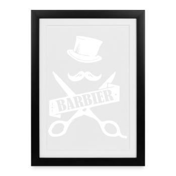 Chemise de barbier - Affiche encadrée (27 × 37 cm) - noir - Devant