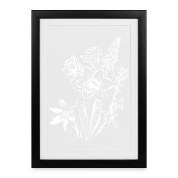 Jonquilles Fleurs Spring Rock Crystal - Affiche encadrée (27 × 37 cm) - noir - Devant