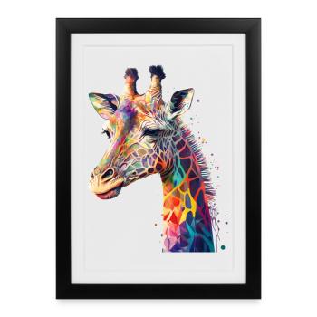 Girafe - Affiche encadrée (27 × 37 cm) - noir - Devant
