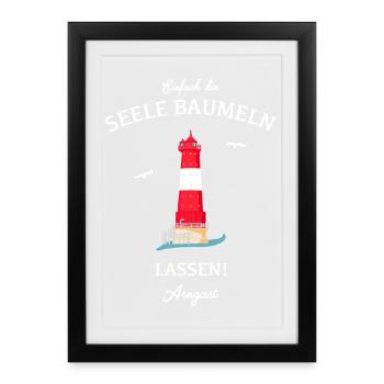 Leuchtturm Arngast, Wilhelmshaven, Deutsche Bucht - Gerahmtes Poster (27 × 37 cm) - Schwarz - Vorne