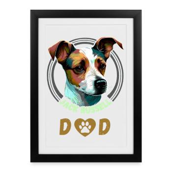 Jack Russell Dad - Affiche encadrée (27 × 37 cm) - noir - Devant