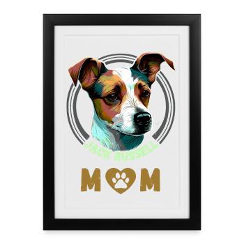 Jack Russell Mom - Affiche encadrée (27 × 37 cm) - noir - Devant