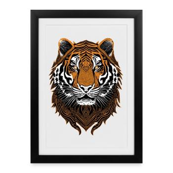 Tiger head - Framed poster (27 × 37 cm) - black - Front