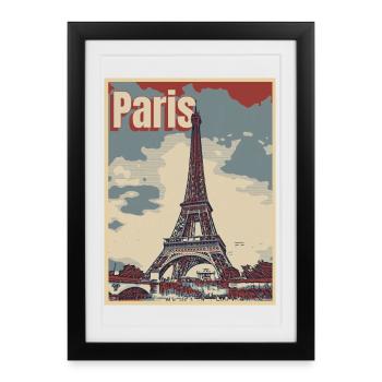 Paris Ville de l’amour - Affiche encadrée (27 × 37 cm) - noir - Devant