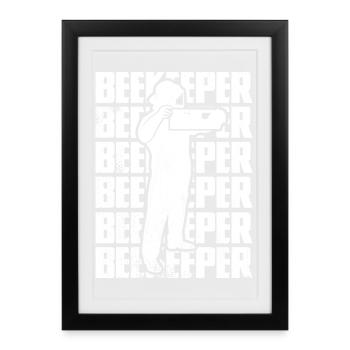 Drôle d’apiculteur - Affiche encadrée (27 × 37 cm) - noir - Devant
