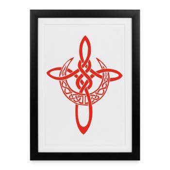 Red Lunar Cross - Framed poster (27 × 37 cm) - black - Front