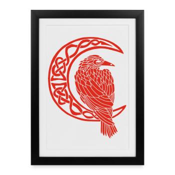 The Red Raven and the Moon - Framed poster (27 × 37 cm) - black - Front