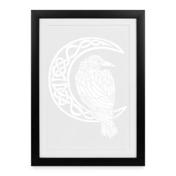 The White Raven and the Moon - Framed poster (27 × 37 cm) - black - Front