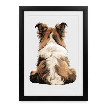 Chien de berger Shetland - Affiche encadrée (27 × 37 cm) - noir - Devant