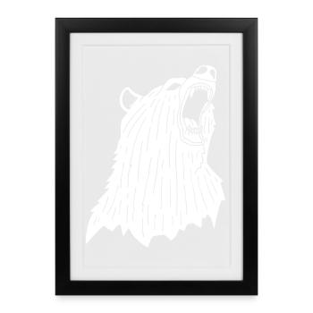Angry Polar Bear - Framed poster (27 × 37 cm) - black - Front