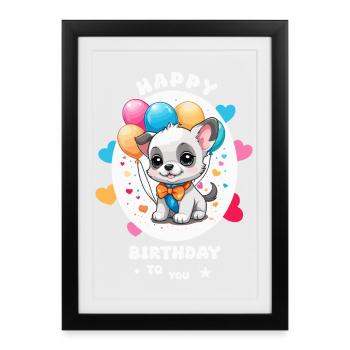 Bon anniversaire - Affiche encadrée (27 × 37 cm) - noir - Devant