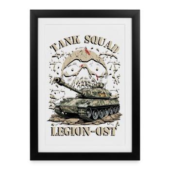 Escouade de chars Légion Est - Affiche encadrée (27 × 37 cm) - noir - Devant