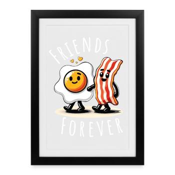 Friends Forever Ham Egg Comic Love - Framed poster (27 × 37 cm) - black - Front