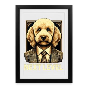 Cadeau de costume Goldendoodle Dog Next Level - Affiche encadrée (27 × 37 cm) - noir - Devant