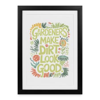 LES JARDINIERS DONNENT UNE BELLE APPARENCE À LA SALETÉ - Affiche encadrée (27 × 37 cm) - noir - Devant