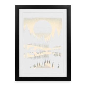 RENARD DANS LA FORÊT - Affiche encadrée (27 × 37 cm) - noir - Devant