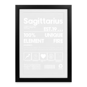 Sagittarius Zodiac Emblem Unique - Framed poster (27 × 37 cm) - black - Front