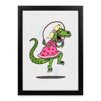 Déguisement du tyrannosaure pour la chasse - Affiche encadrée (27 × 37 cm) - noir - Devant